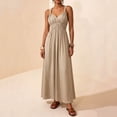 thumbnail image 5 of Bxsruta Womens Summer Maxi Dress V Neck Sleeveless Flowy Casual Long Sundresses, 5 of 8