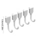 thumbnail image 3 of Ganchos De Plástico 5-Pack No-Drill Pegboard Hooks and Multi-Functional Movable Storage Hooks in White for Organizing Headphones Stationery and Tools 2.28" JASKFLY, 3 of 7