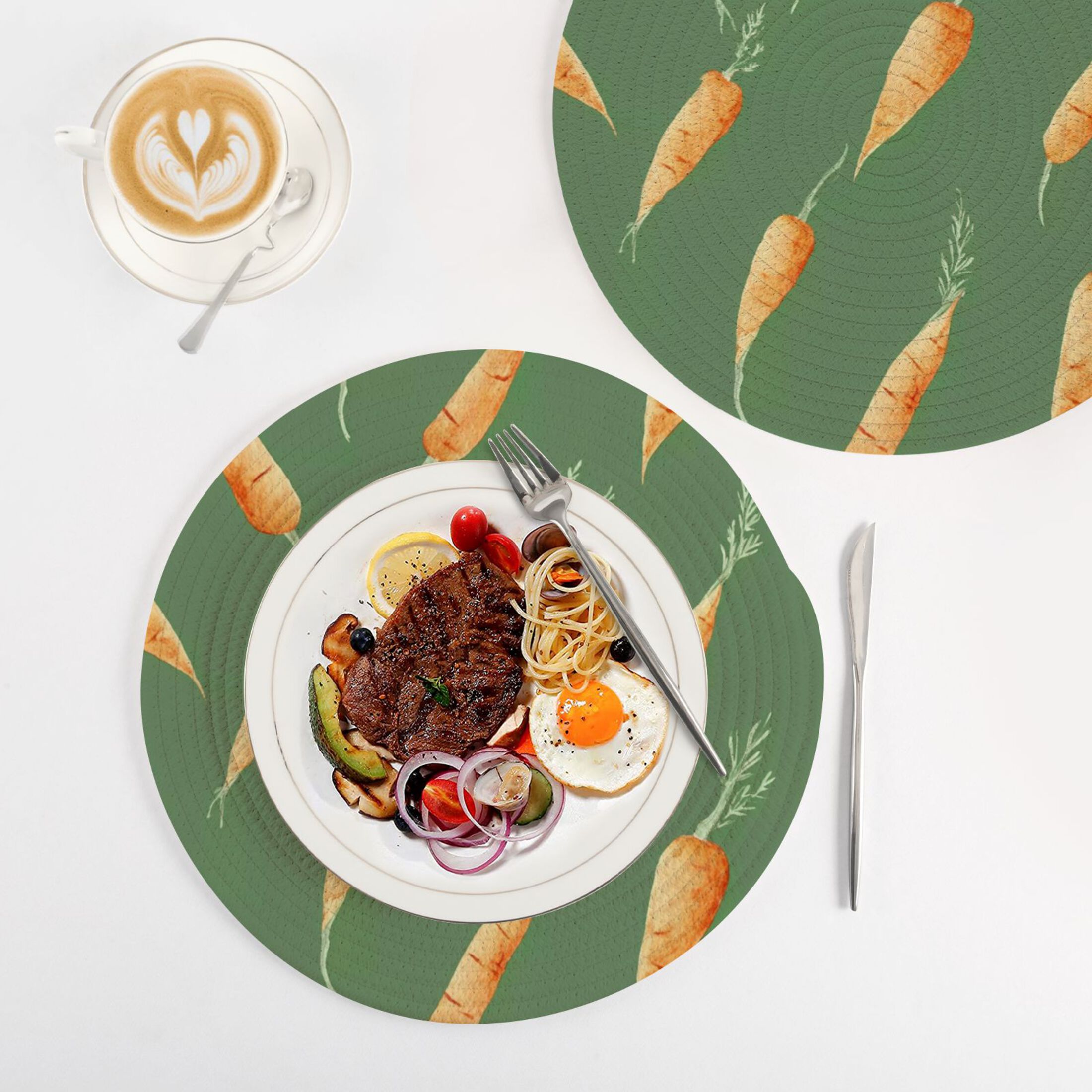 Trivets for Hot Dishes 15 Inches Hot Pads 3 Pcs Heat Resistant Mats for Countertop Polyester Cord Braiding Durable and Absorbent，Applicable to Kitchen Decor Baby Carrots