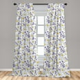 thumbnail image 5 of Ambesonne Floral Curtains, Blossoming Wild Flowers, Pair of 28"x63", White Yellow Purple, 5 of 5