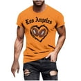 thumbnail image 2 of VgaVtl Mens Tee Shirts Muscle Short Sleeve Summer Clothes for Men Shirts Graphic Loose Orange Gym Workout Leisure Tops, 2 of 5