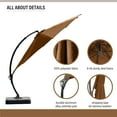 thumbnail image 5 of NIAIZEK 11FT Tan Curved Cantilever Offset Patio Umbrella, with Base, Heavy Duty, 360 Degree Rotation, 5 of 7