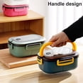 thumbnail image 4 of 1200ml Buckle Design Airtight Lunch Box Microwave Safe Large Capacity Meal Prep 2 Layers Grids Bento Case for Office School, 4 of 8