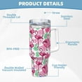 thumbnail image 5 of Uemuo Flamingo Print 40oz Ice Bully With Handle And Straw Stainless Steel Vacuum Insulated Cup And 2 In 1 Straw Lid Insulated Travel Tumbler, 5 of 8