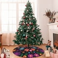 thumbnail image 7 of Lsque Colorful Floral2 Print Christmas Tree Skirt, Tree Skirt with Ties or Velcro, Perfect for Holiday Decorations, Halloween, and New Year-36", 7 of 7