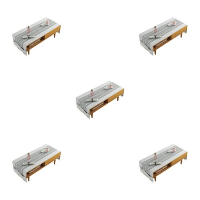 Advancent Mantel de lino y algodón con bolsillo de almacenamiento lateral, manteles individuales de estilo nórdico, mantel con flecos para Type2 NO2