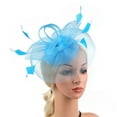 thumbnail image 4 of Ukumplol Women's Fascinators Kentucky Derby Hats for Women Tea Party Hats for Women 2023 Fascinator Hat Flower Feather Mesh Tea Party Hairband for Women Fascinators Hats for Women Blue 2 One Size, 4 of 7