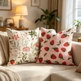 thumbnail image 7 of Throw Pillow Covers 18x18 Set of 2 Floral Print Decorative Pillow Covers Farmhouse Decor for Couch Sofa Living Room Bedroom, Watercolor Flower, 7 of 7