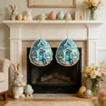 thumbnail image 4 of EWASWON Easter Egg Ornament Set of 2, Hanging Pendant Decor with Whimsical Red Cottage Design, Easter Home Decoration for Kitchen Wall Tree Party, 4 of 6