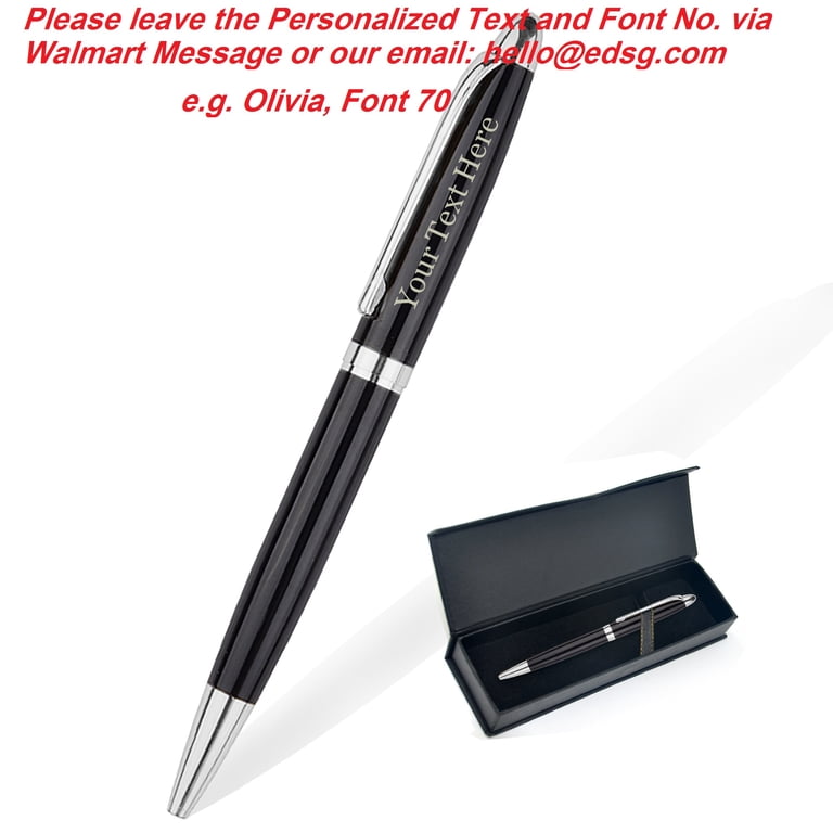 Personalized Pens Bulk Pack With Stylus Tip - Custom Engraved Ballpoint Pens, 96 Pack Black Ink