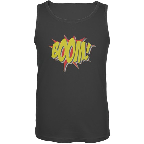 BOOM Comic Book Super Hero Charcoal Grey Adult Tank Top - X-Large
