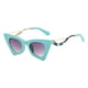 thumbnail image 2 of Gafas de sol estilo ojo de gato para mujer, montura de plástico, protección UV 4, antirreflejos. Verde, 2 of 6