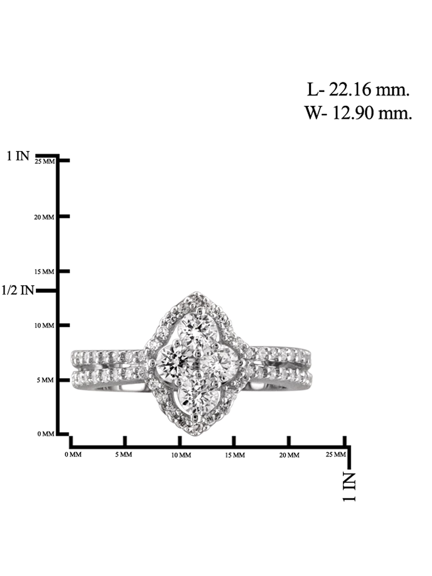 0.925 Sterling Silver 2.00 Carat White Cubic Zirconia Ring for Women | Cubic Zirconias for Everyday Womens Wear
