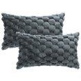 thumbnail image 2 of REGALWOVEN Pack of 2 Throw Pillow Covers Faux Fur Decorative Pillow Covers Fuzzy Plush Cushion Covers Gray 12" x 20", 2 of 6