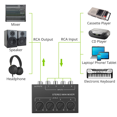 thumbnail image 2 of Mini Mixeur Passif 4 Canaux Compact Instrument de Musique Lecteur CD Ordinateur Stéréo Hub, 2 of 6