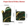 thumbnail image 2 of Balery Green Marble Pattern Oven Mitts and Pot Holders 4 pcs Set, Kitchen Oven Glove High Heat Resistant 500℉ Oven Mitts with Non-Slip Silicone Surface, 2 of 6