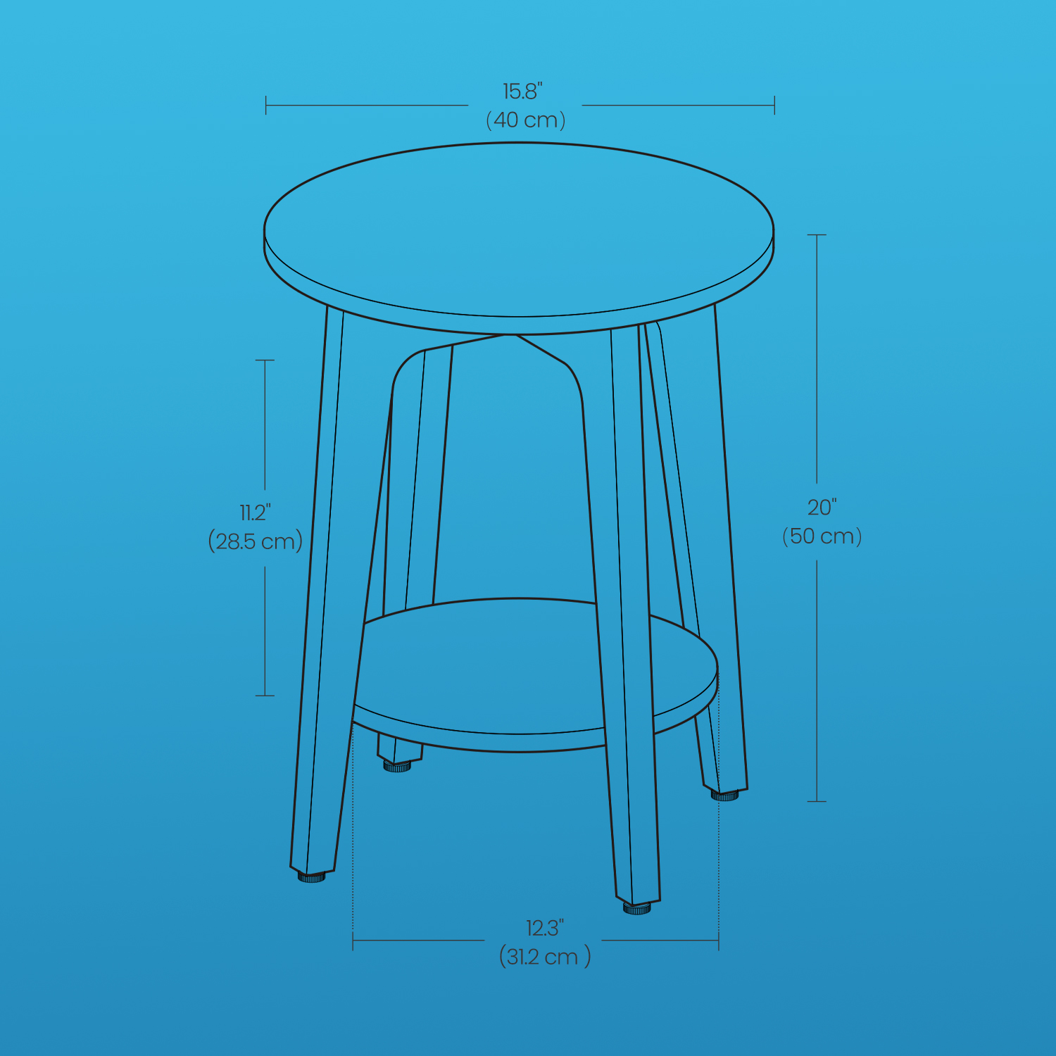 Ledrem Compact Round Accent Table, Walnut, Two-Tier photo 8