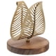 thumbnail image 1 of Servilletero de metal independiente con forma de hoja, dispensador de pañuelos de mesa, organizador de servilletas para comedor, 1 of 7