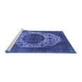 thumbnail image 2 of Ahgly Company Machine Washable Indoor Square Oriental Blue Industrial Area Rugs, 8' Square, 2 of 4
