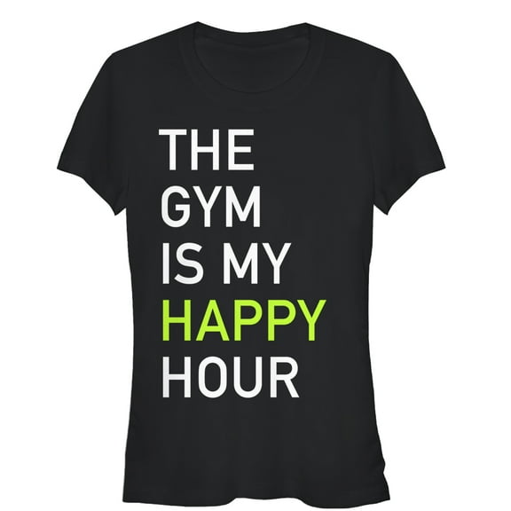 Junior's CHIN UP Gym Happy Hour  Graphic Tee Black X Large