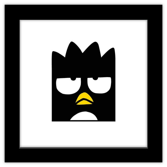 Gallery Pops Sanrio Badtz-Maru - Badtz-Maru Happy Face Wall Art, Black Framed Version, 12" x 12"