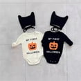 thumbnail image 3 of XIMIN Halloween Toddler Photoshoot Outfits Baby Boy Girl Outfit Long Sleeve Zipper Onesie Romper Pumpkin Cute Skeleton Graphic Jumpsuit Photography Outfits, 3 of 8