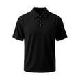 thumbnail image 6 of Uwinwear Men's Polo Shirts Solid color Button-Down Short Sleeve Quick Dry Moisture Wicking Performance Collared Golf Shirt Breathable Casual Wear,Black,S, 6 of 7