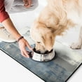 thumbnail image 2 of Dog Food Mat for Pet Dog Food Mat, Dog Mat for Food and Water, Pet Dog Cat Bowl Mat, No-Slip Absorbent Water Water Bowl Mat with Blue Oil Painting Abstract,17inx30in, 2 of 7