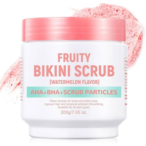 Mooyam Bikini Area Exfoliating Body Scrub, Skin Moisturizing, Smoothing, Even Skin Tone Brightening Body Scrub for Bikini Underarm Area 7.05oz
