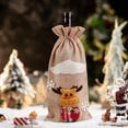 thumbnail image 1 of Décoration Maison 1Pcs Sac à Vin de Noël - Tissu avec Cordon - Sac à Bouteille Réutilisable - Décoration de Fête de Vacances Amélioration de la Maison, 1 of 6