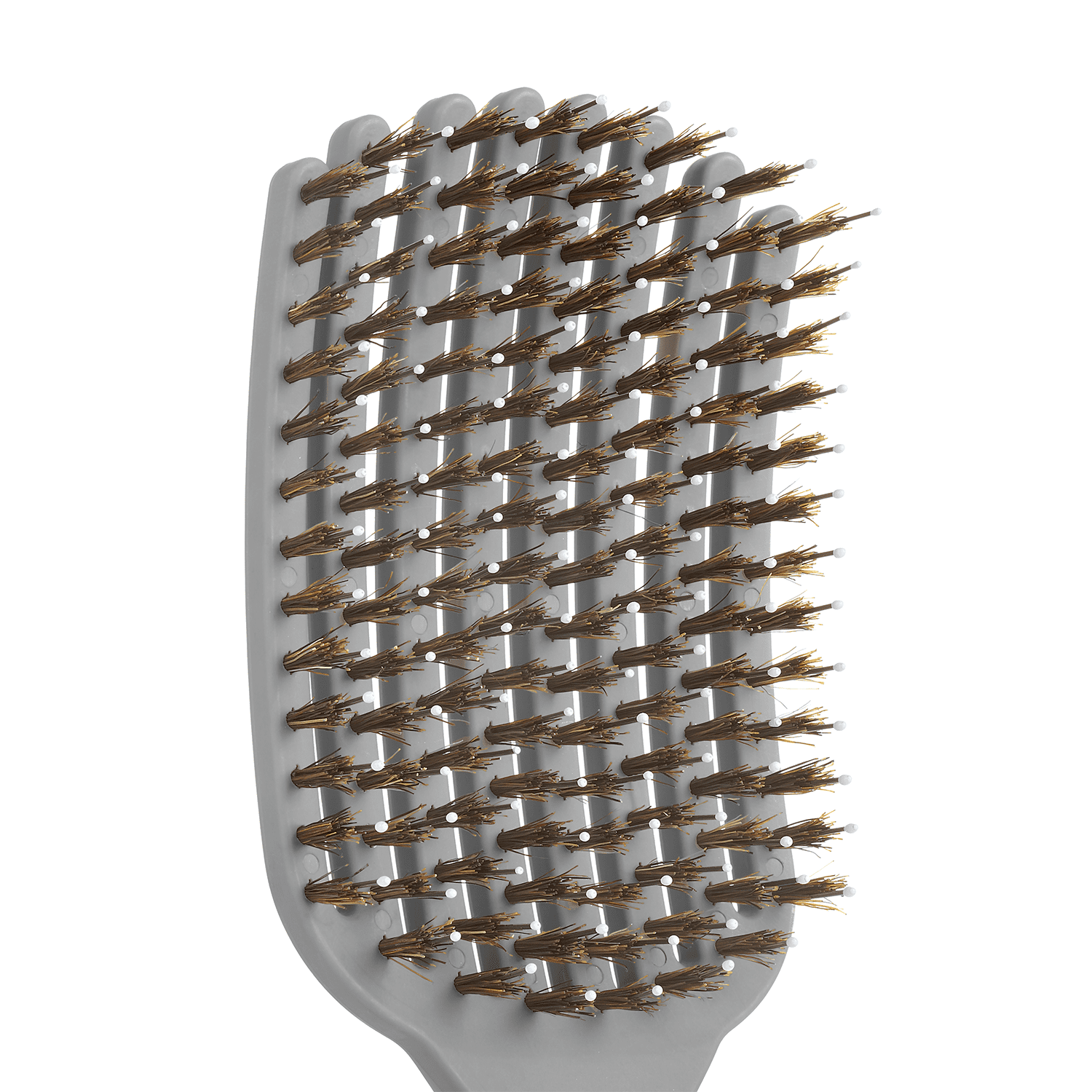 (4 pack) KareCo Tangle Buster Styler Salon Professional Flexible Paddle Brush, Grey, Mixed Bristles