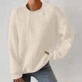 thumbnail image 2 of Buigttklop Women'S Casual Sweaters Long Sleeve Sweaters Soft Loose Fit Cable Knit Pullover Crewneck Tunic Sweater Tops,S-2Xl, 2 of 6
