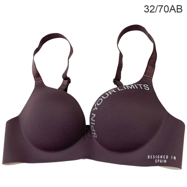 Sujetador sin costuras Mujer Ropa interior inalámbrica Letras Sujetador Hacer subir de copa fina para niñas, Morado, 32 / 70AB tholdsy AP001148-29B