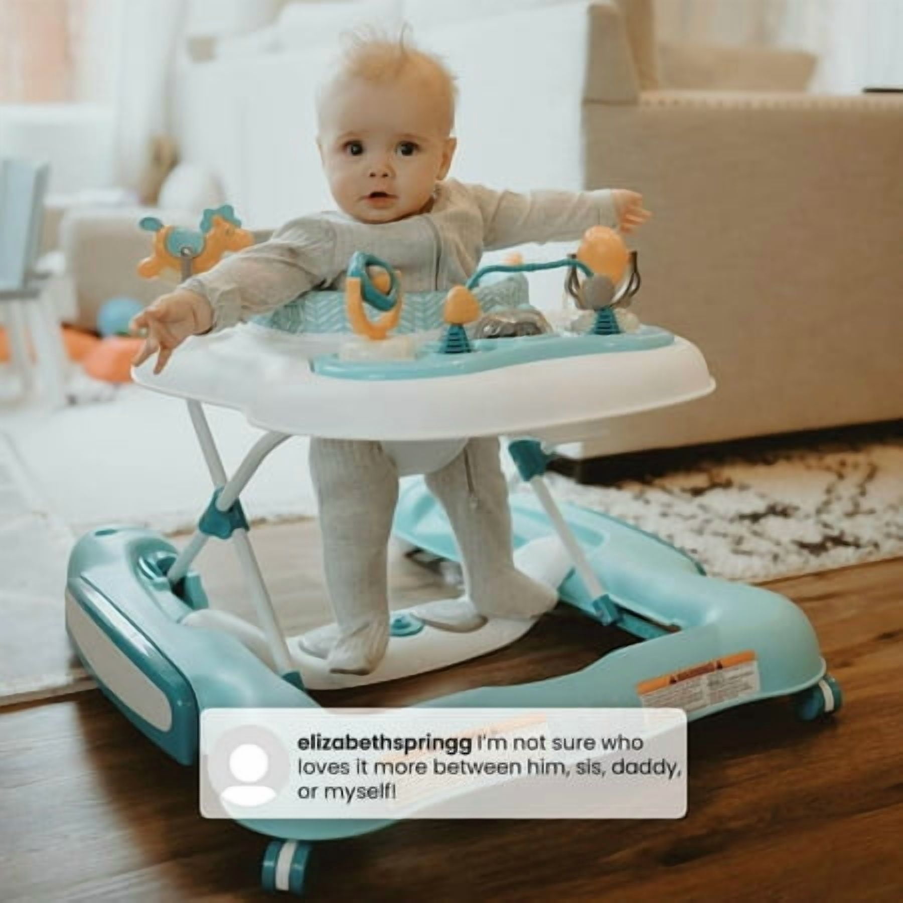 Little Folks 4-in-1 Discover & Play Musical Walker by Delta Children, Blue/Green - Unisex
