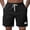 Black, variant on Mens Shorts Jacquard Casual Cable Knit Drawstring Elastic Waist Summer Beach Lounge SweatShorts Texture Short Pants with Wide Contrast Waistban Black L