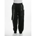 thumbnail image 5 of Sinleey Girls Hip Hop Dance Clothes 2PCS Lace up Crop Top with Cargo Pants Active Tracksuit Street Black 150, 5 of 7