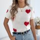 thumbnail image 4 of Blusas de Encaje de Manga Corta con Capucha de Cuello Redondo, 95% Poliéster 5% Spandex Camiseta Superior, 4 of 8