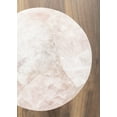 thumbnail image 4 of Kate and Laurel Sitara Modern Glam Drink Table, 8 x 8 x 23, Pink Quartz and Gold, Unique Round Stone Mini Table for Use as Bathroom Accent Table or Pedestal Martini Table, 4 of 10
