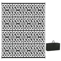 Spaco 8' x 10' Reversible Outdoor Rug, Carpet RV Camping Rugs with Carry Bag, Black & White Chain