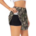 thumbnail image 2 of Haiem Camouflage maple Women's 2 in 1 Running Shorts - Lightweight Athletic Workout Gym Yoga Breathable Sports Shorts Liner with Phone Pockets-XX-Large, 2 of 9