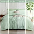 thumbnail image 4 of RUIKASI 3-Piece Light Green Seersucker King Comforter Set, Microfiber Lightweight Bedding with 2 Pillowcases, All Season Use, 4 of 5