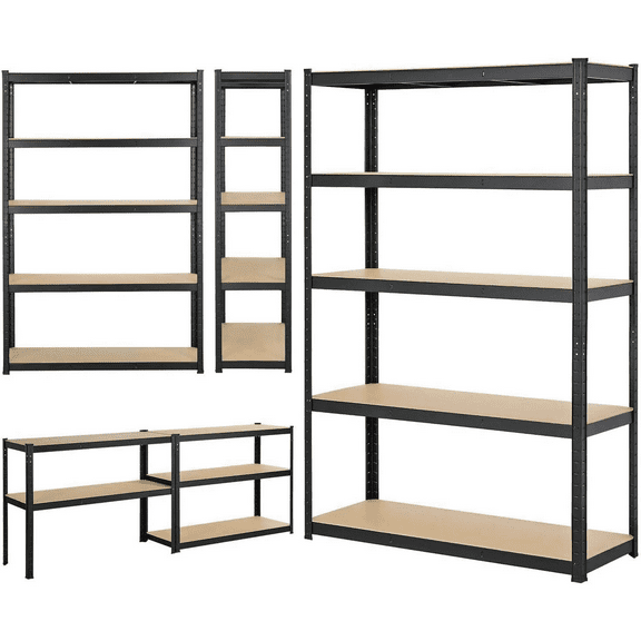 LINJH Heavy Duty Metal Rack Shelving Storage 43"W x 18"D x 71"H Garage 5 Shelf