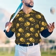 thumbnail image 6 of Balery Cute Cartoon Bees Baseball Jersey for Men Casual Button Down Shirts Short Sleeve Active Team Sports Uniform-Large, 6 of 9