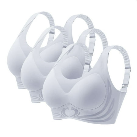 PRORMOOW Women Sports Bra  No Wire Bras for Women  Sexy Bras for Women  Bras for Women Everyday Bras Novelty Plus Size Push Up Full Coverage Seamless Steel Ring Sports Gathering Fixing Cup Bra  34