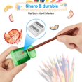 thumbnail image 3 of Colored Pencil Sharpeners Manual, Hand Held Small Compact Pencil Sharpener for Kids with Lid Dual Hole, (8-11mm) No.2/Makeup Pencils Classroom Adults Artist Students School Home Office -4PCS Colored, 3 of 5