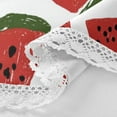 thumbnail image 3 of 60 Inch Round Tablecloth with White Lace Trim Fall Table Cover for Elegant Dining Decor Watermelon Slice Pattern, 3 of 8