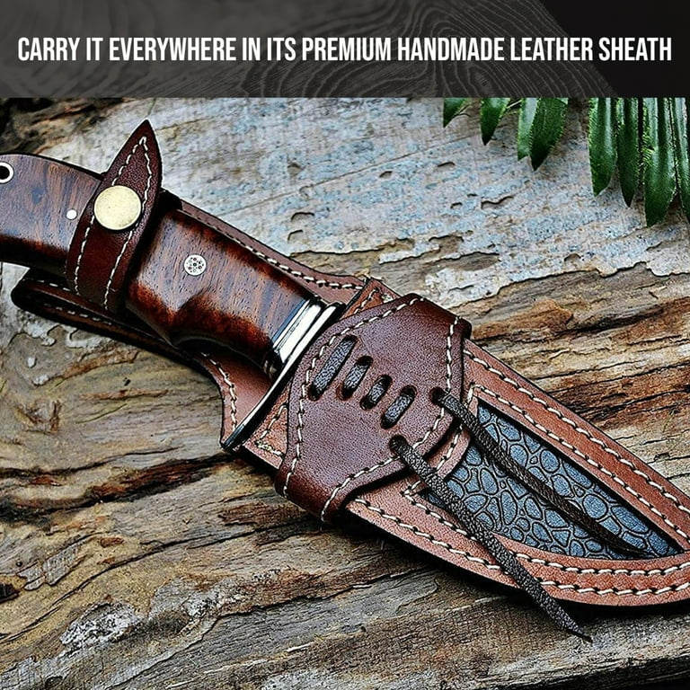 Damascus Hunting Tactical Knife with Sheath