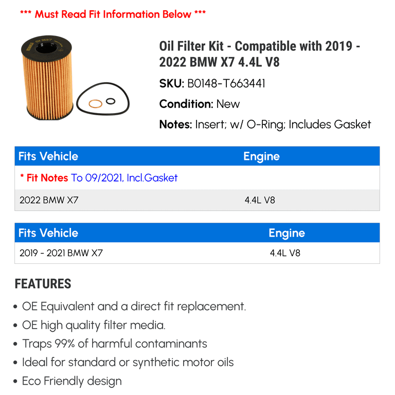 Motorpartsotre 4x Oil Filter Kit For BMW Z4 X1 325i 740Li – Includes O-Rings & Gaskets – HU816x
