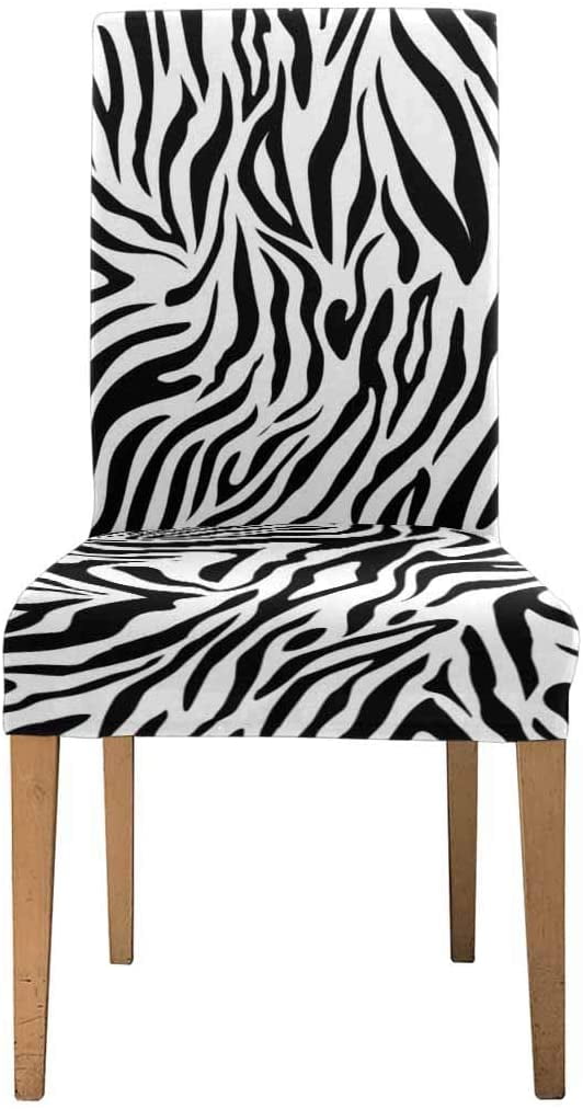 Black & White Zebra Print Dining Room Chair Cover Slipcover 