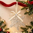 thumbnail image 7 of Dalxymotic Christmas Metal Hanging Ornament, Golden Hanging Decor with Bow, Xmas Tree Decoration, Hollow Metal Ornament, Christmas Ornament Decoration for Home, Tree, Mantel, 7 of 7